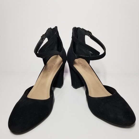 🚫SOLD🚫TOPModa▪︎Suede Chunky Heels - Picture 2 of 11